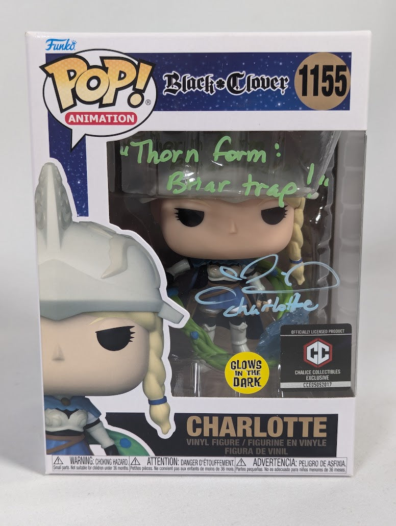 Black Clover Charlotte (Glow in the Dark) (Chalice Collectibles Exclusive) Funko Pop! Vinyl Figure #1155 Signed by Colleen Clinkenbeard