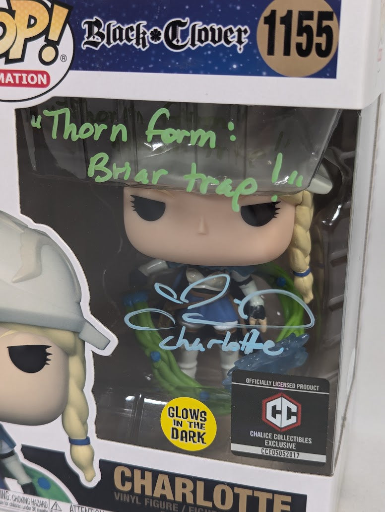 Black Clover Charlotte (Glow in the Dark) (Chalice Collectibles Exclusive) Funko Pop! Vinyl Figure #1155 Signed by Colleen Clinkenbeard