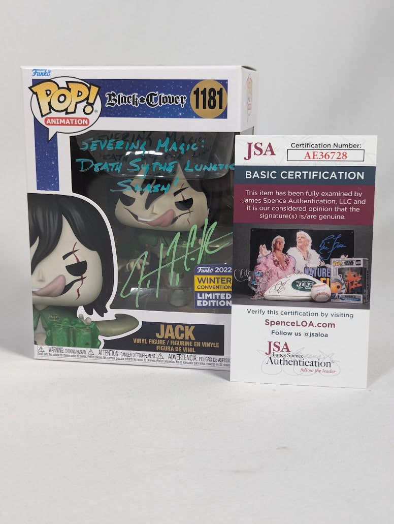 Black Clover Jack (2022 Winter Convention) Funko Pop! Vinyl Figure #1181 Signed by Justin Cook