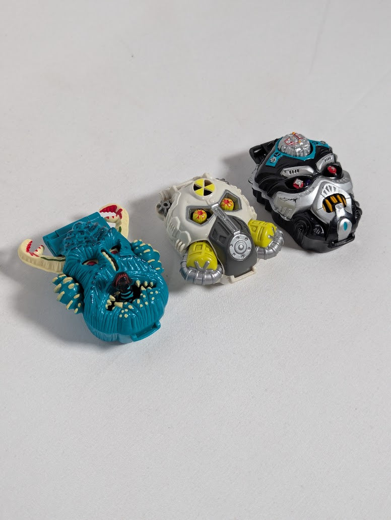 Mighty Max Nuke Ranger, Robot Invader & Sea Squirm Bluebird Toys 1992 Horror Heads Playset Bundle