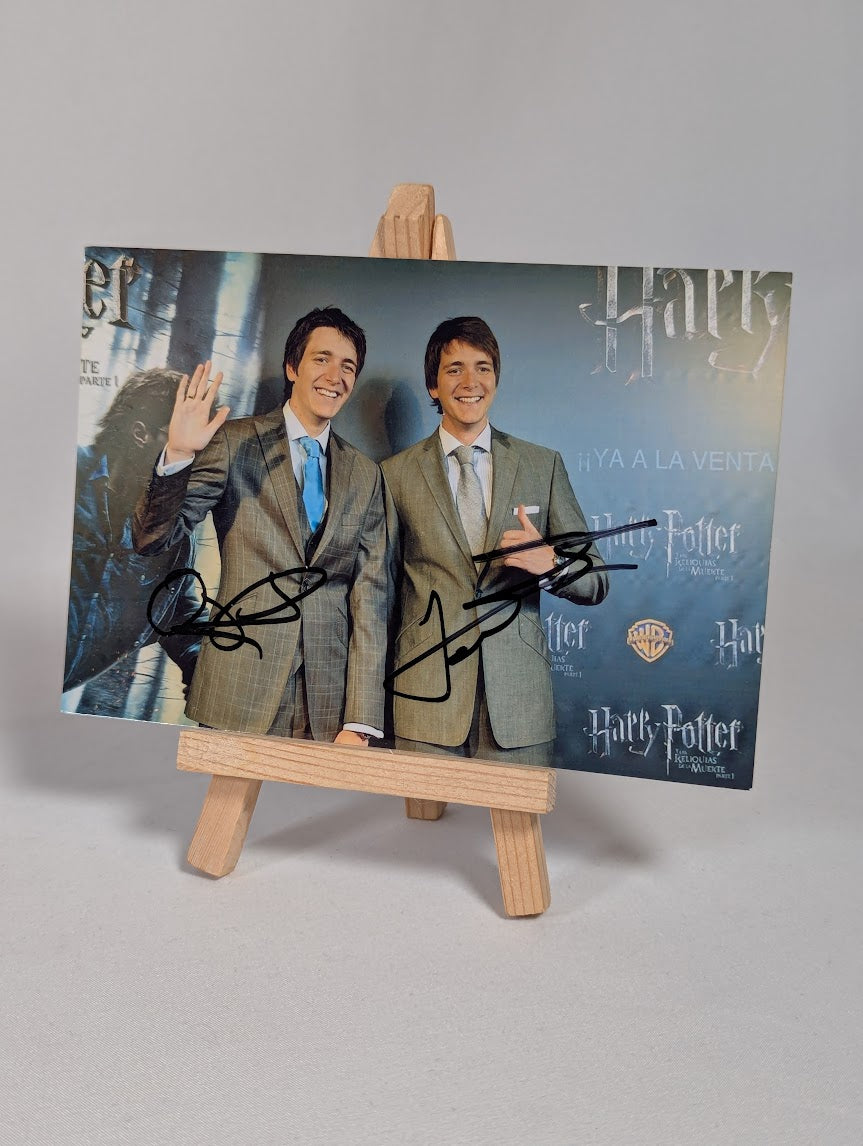 Harry Potter Fred & George Weasley 14 x 9cm Print Signed by James & Oliver Phelps (No COA)