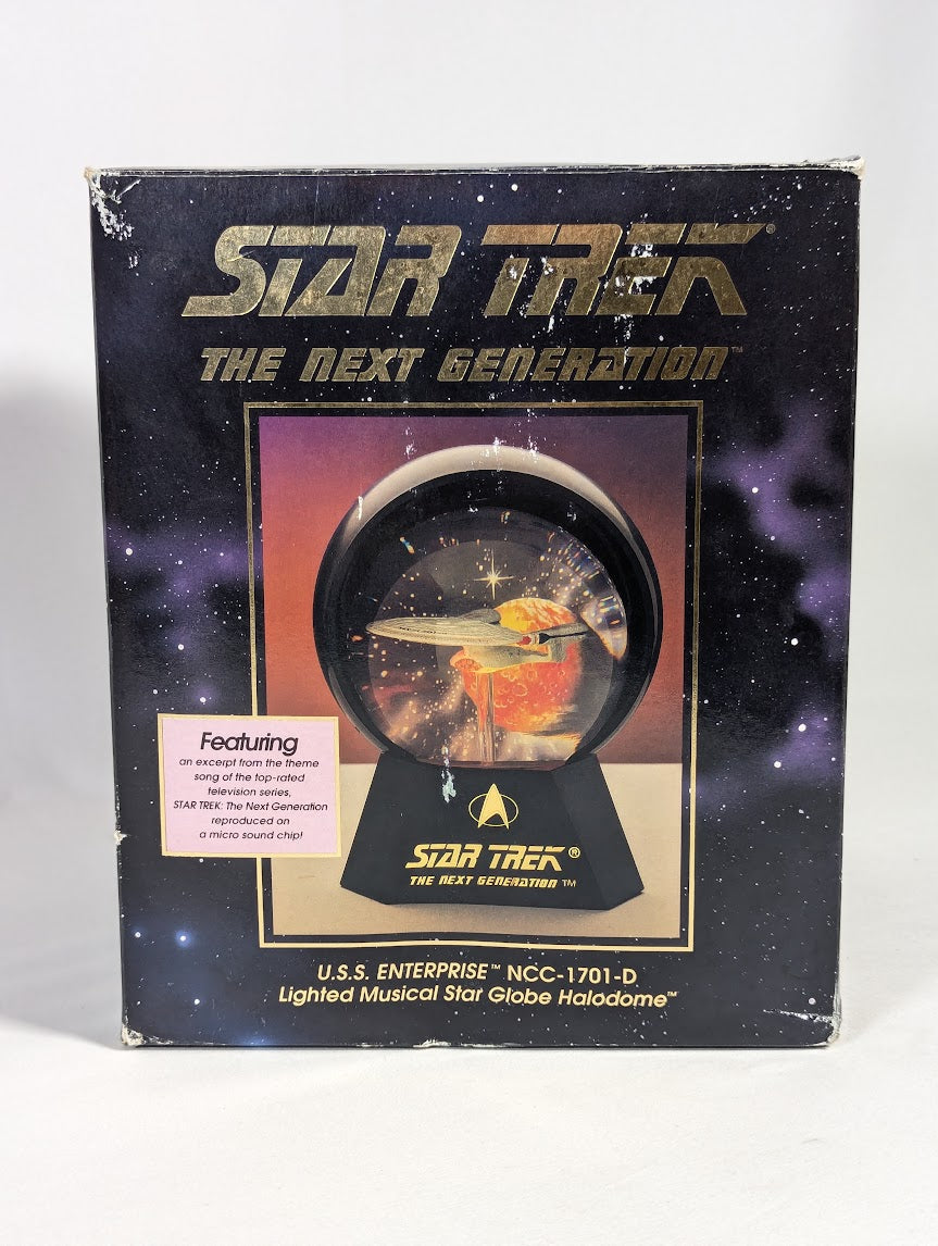 Star Trek The Next Generation USS Enterprise NCC-1701-D 1993 Lighted Musical Star Globe Halodome