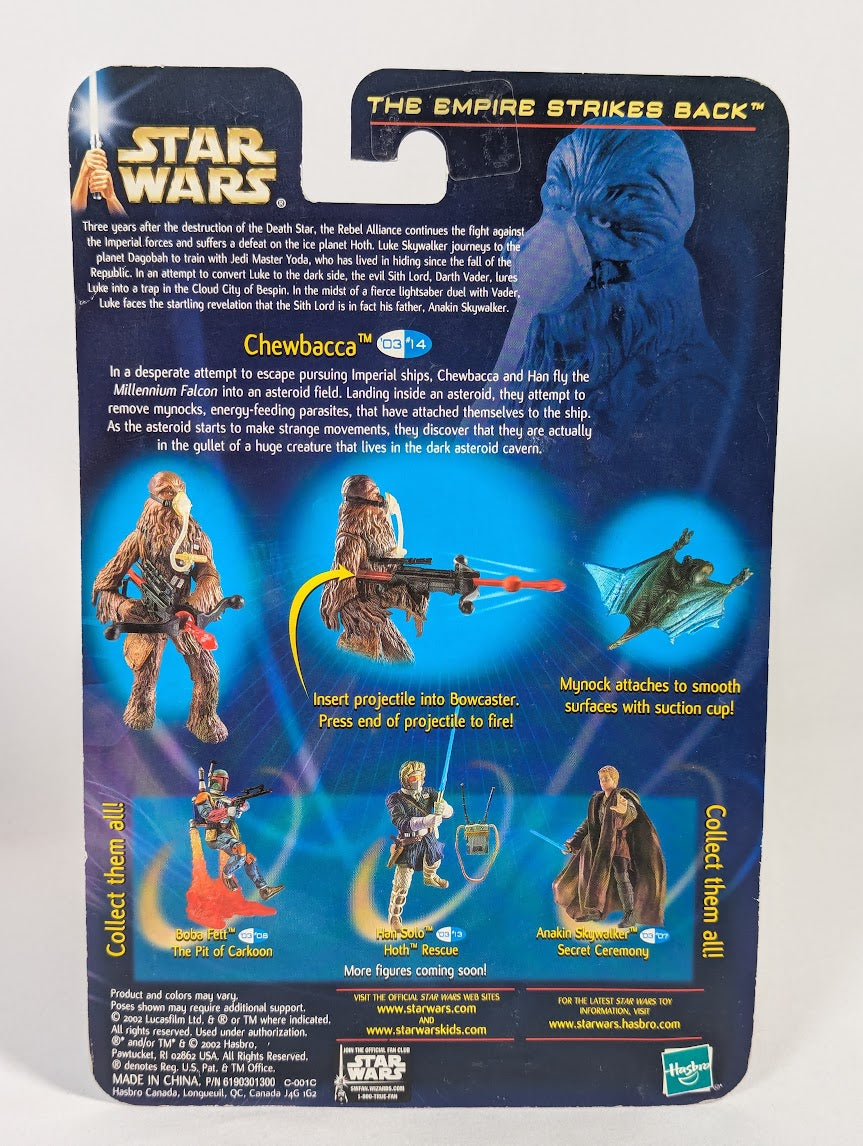 Star Wars Chewbacca Mynock Hunt (2002) & Escape From Hoth (2003) Hasbro Action Figure Bundle