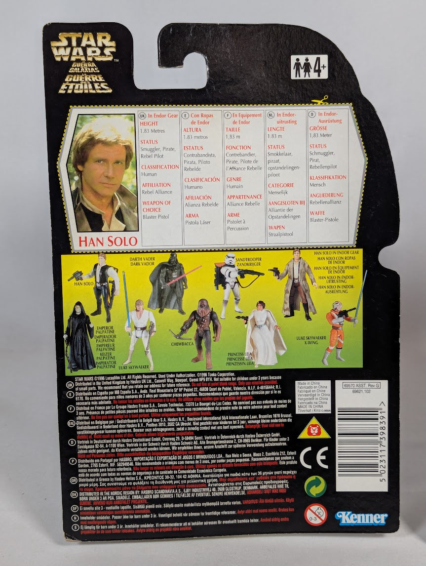 Star Wars Luke Skywalker (1995), Han Solo (1995) & Han Solo in Endor Gear (1996) Kenner Action Figure Bundle