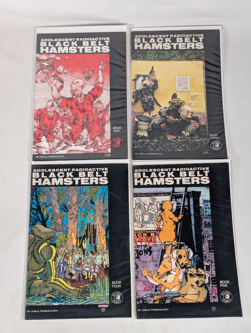 Adolescent Radioactive Black Belt Hamsters (1986) Issues 1, 3, 4, 5 & 3D Issues 1, 3, 4 Comic Bundle