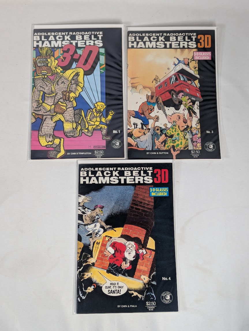 Adolescent Radioactive Black Belt Hamsters (1986) Issues 1, 3, 4, 5 & 3D Issues 1, 3, 4 Comic Bundle