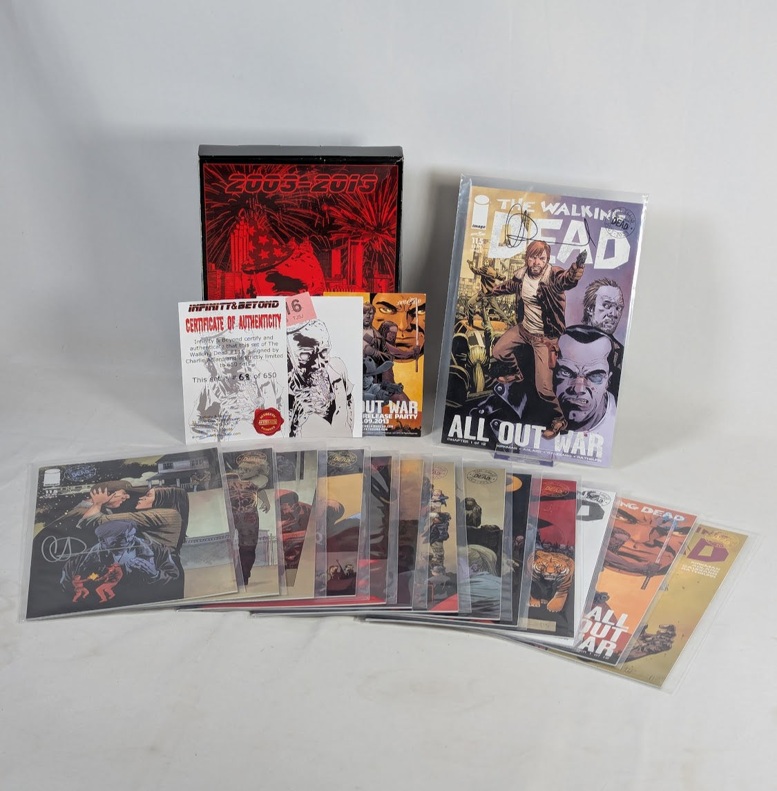 The Walking Dead 2003 - 2013 Ten Year Anniversary Charlie Adlard Signed Comic Book Box Set (Includes 14 Variant Covers) (Limited Edition 68 / 650)