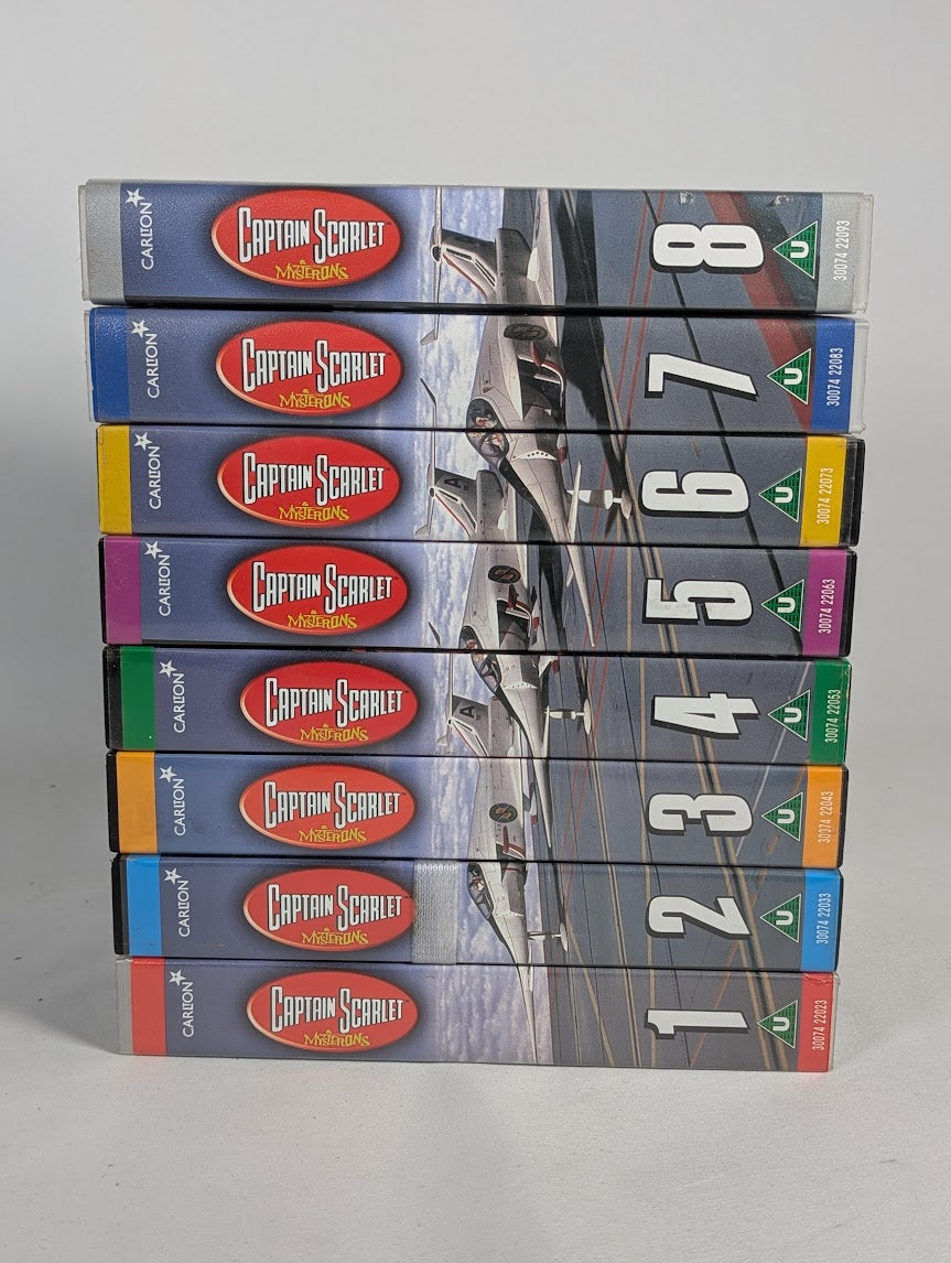 Captain Scarlet & the Mysterons Complete Set of 8 VHS Tapes (No 9th Documentary Tape)