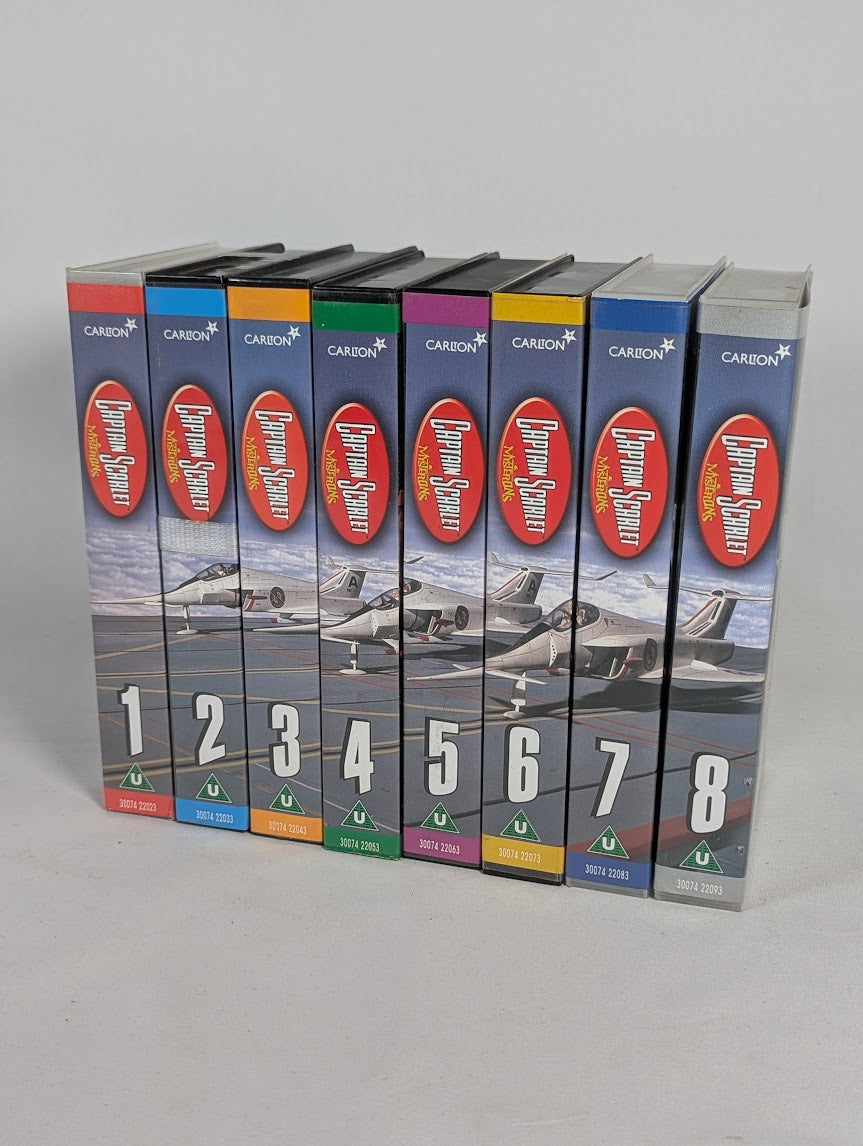 Captain Scarlet & the Mysterons Complete Set of 8 VHS Tapes (No 9th Documentary Tape)