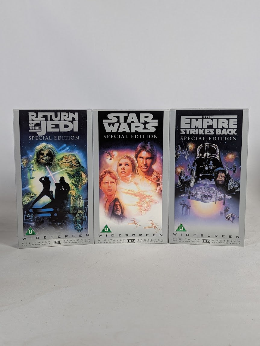 Star Wars Trilogy Special Edition (Silver) & Episode 1 + 2 Bundle of VHS Tapes