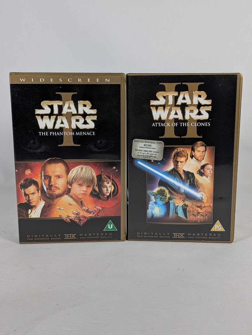 Star Wars Trilogy Special Edition (Silver) & Episode 1 + 2 Bundle of VHS Tapes
