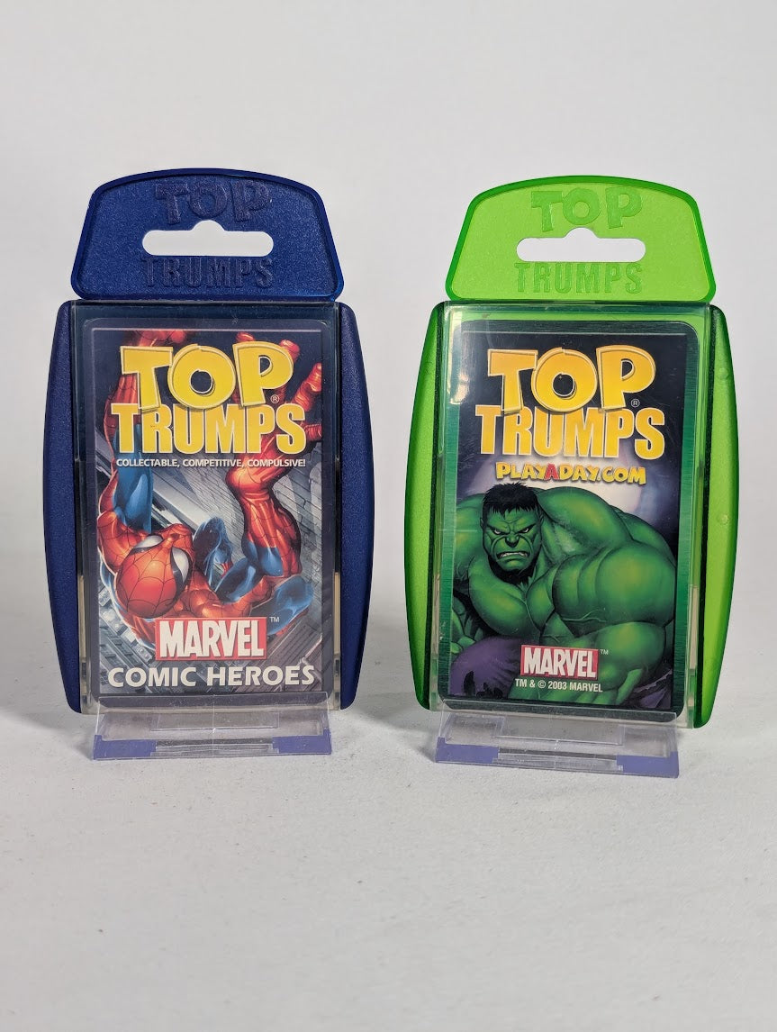 Top Trumps Marvel Comic Heroes 1 & 2 2003 Winning Moves Card Game Bundle