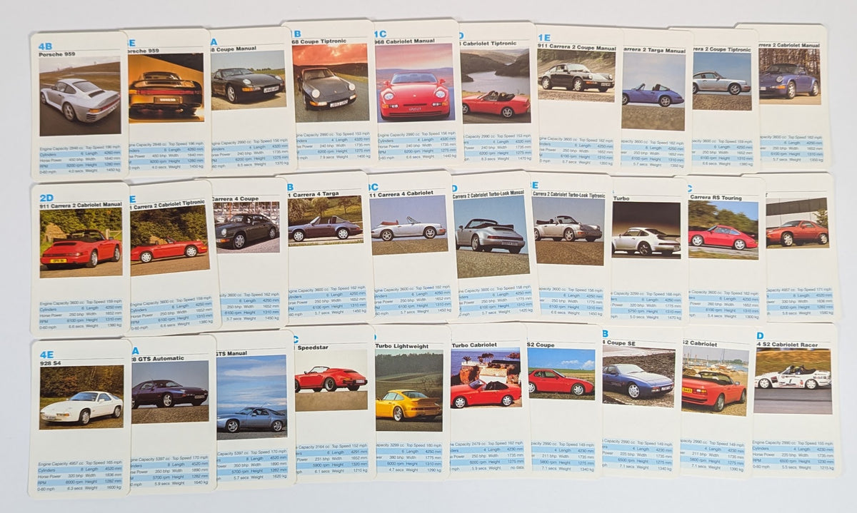 Top Trumps Porsche Cars 1992 Waddingtons Card Game
