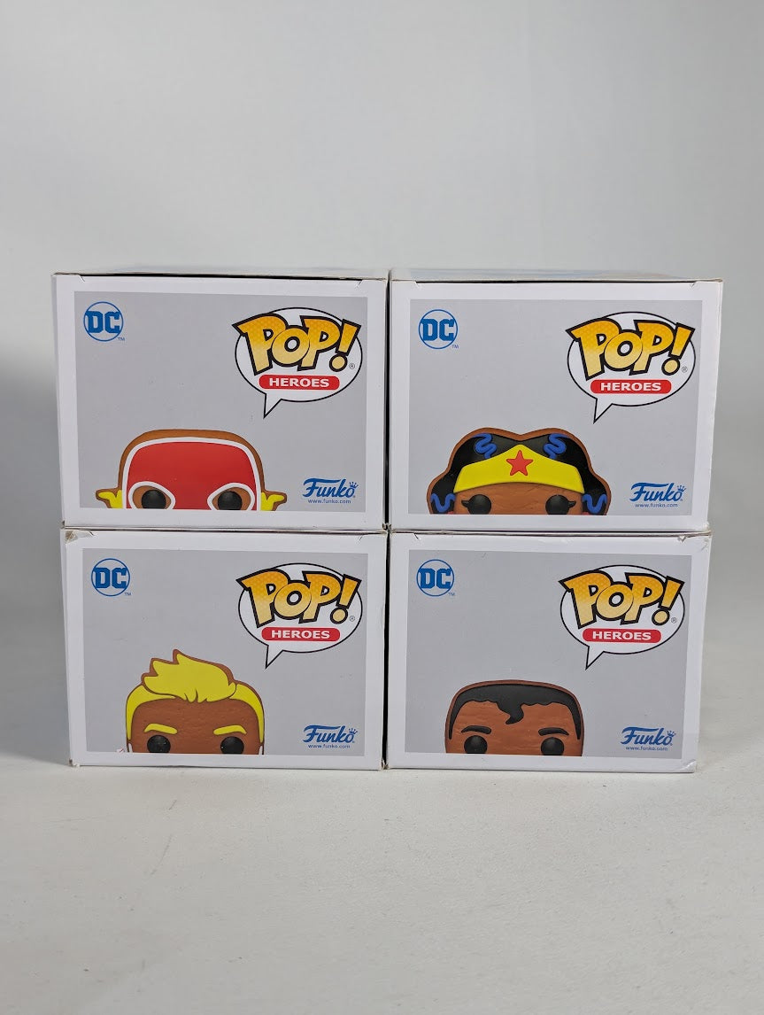 DC Comics Gingerbread Superheroes Bundle of 4 Funko Pop! Vinyl Figures