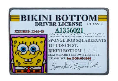 SpongeBob SquarePants Replica Driving License