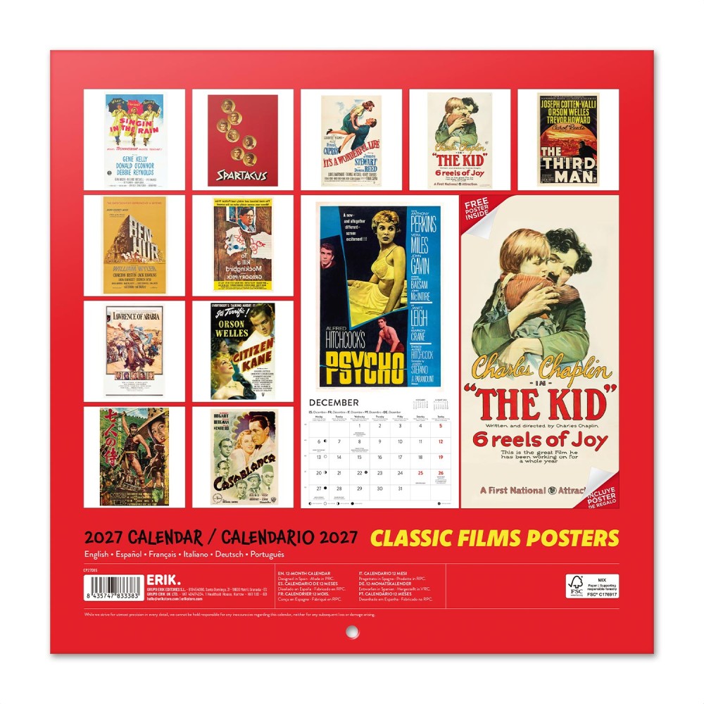 Classic Films Posters 2027 Calendar