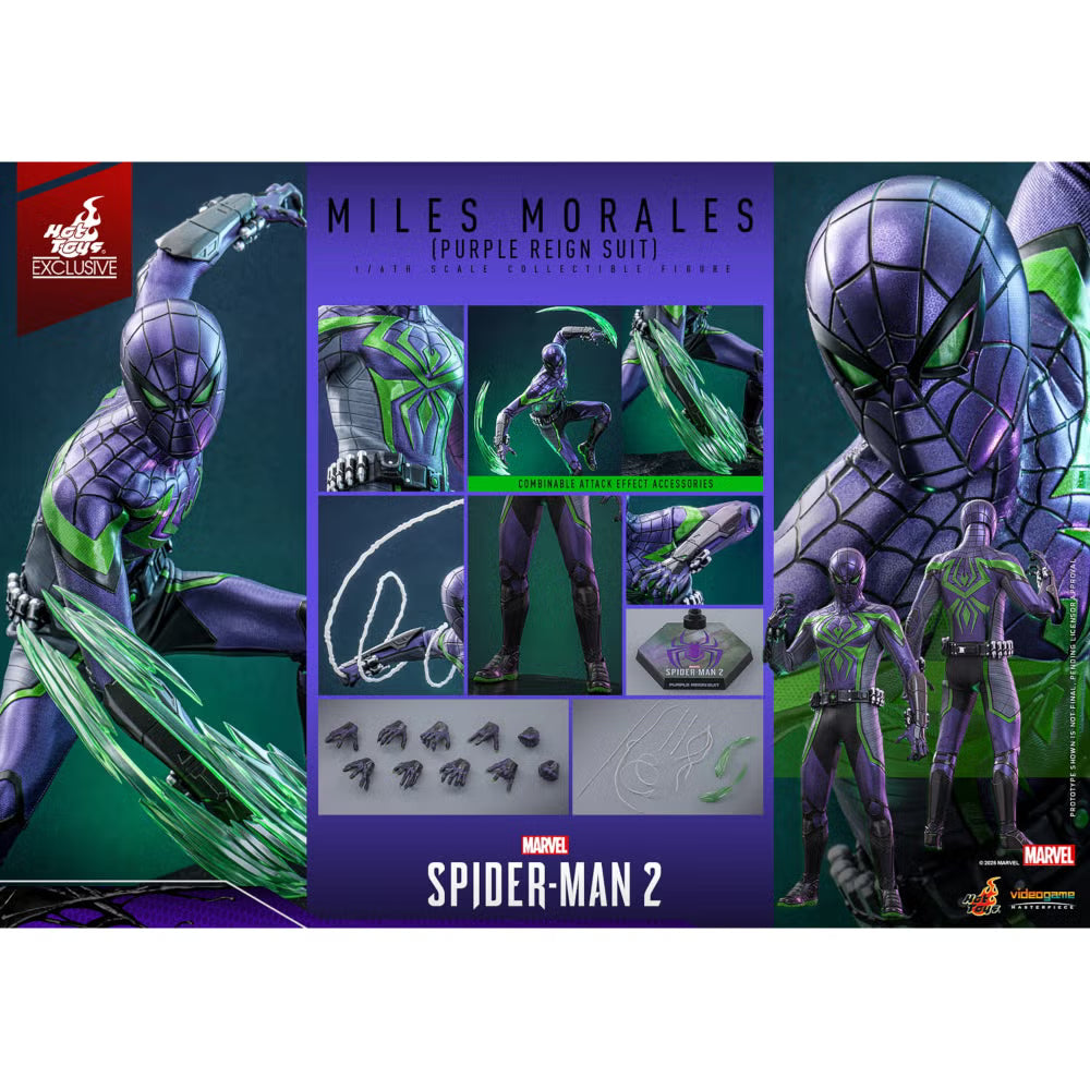 Spider-Man 2 Miles Morales Hot Toy Exclusive 1/6 Scale Purple Reign Suit