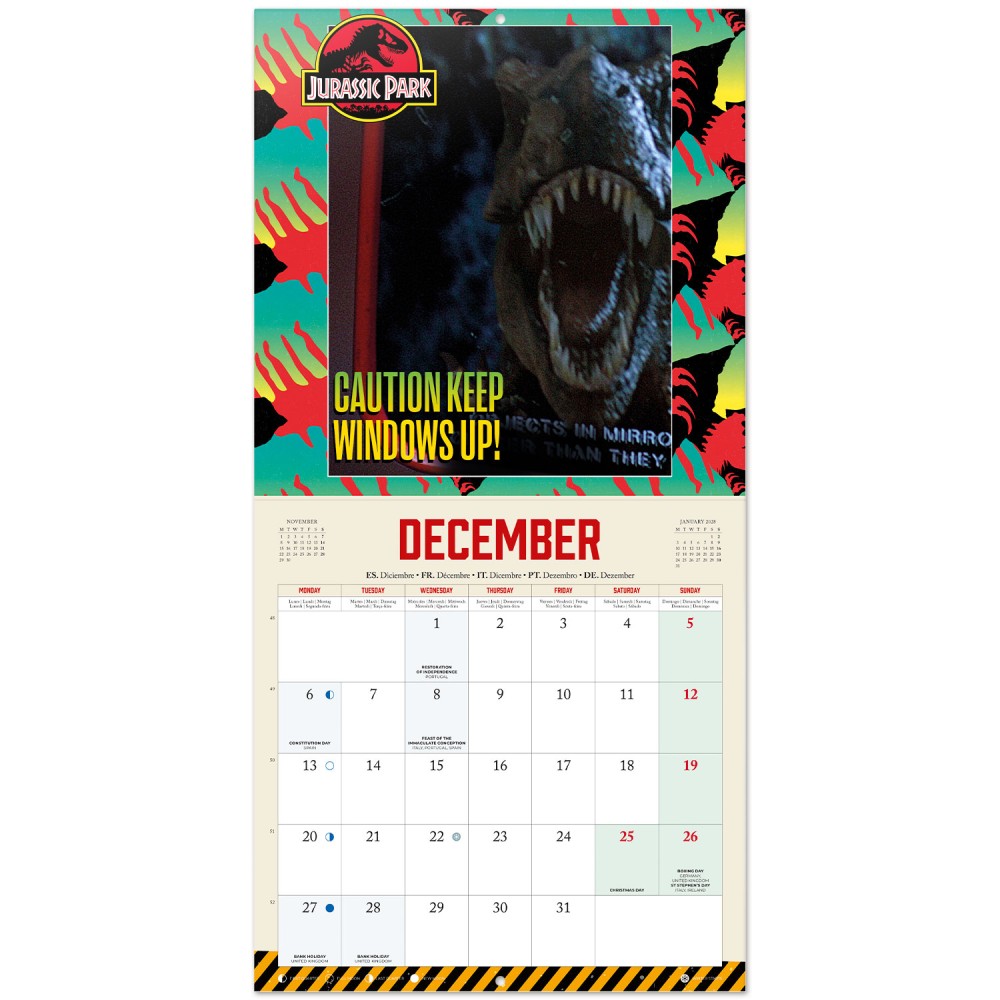Jurassic Park 2027 Calendar