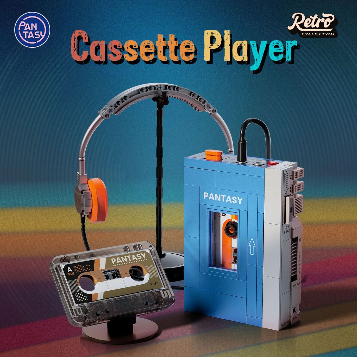 Pantasy Building Brick Retro Collection Tape Cassette Player (569 Pieces)