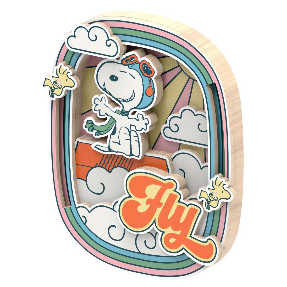Peanuts Snoopy's Pilot Dreams Wooden Magnet