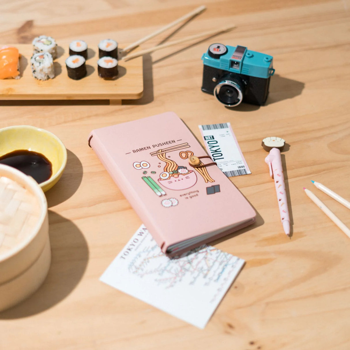 Pusheen Sushi Roll Triple Travel Notebook