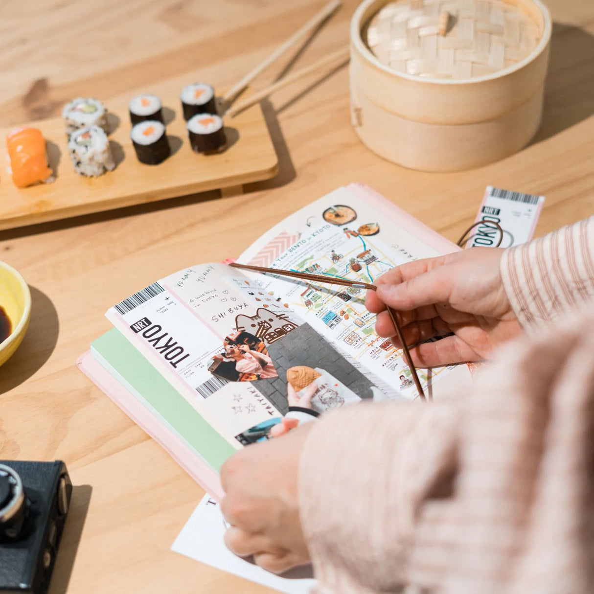 Pusheen Sushi Roll Triple Travel Notebook