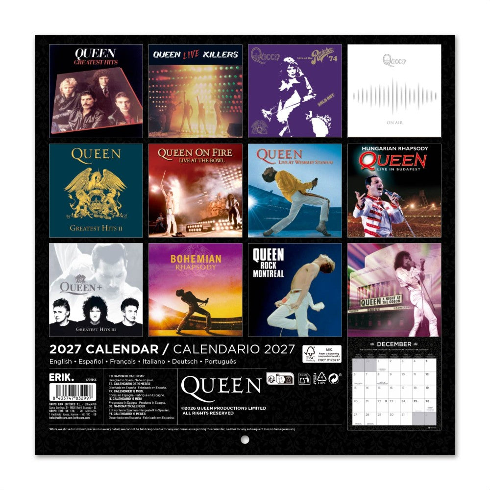 Queen 2027 Calendar