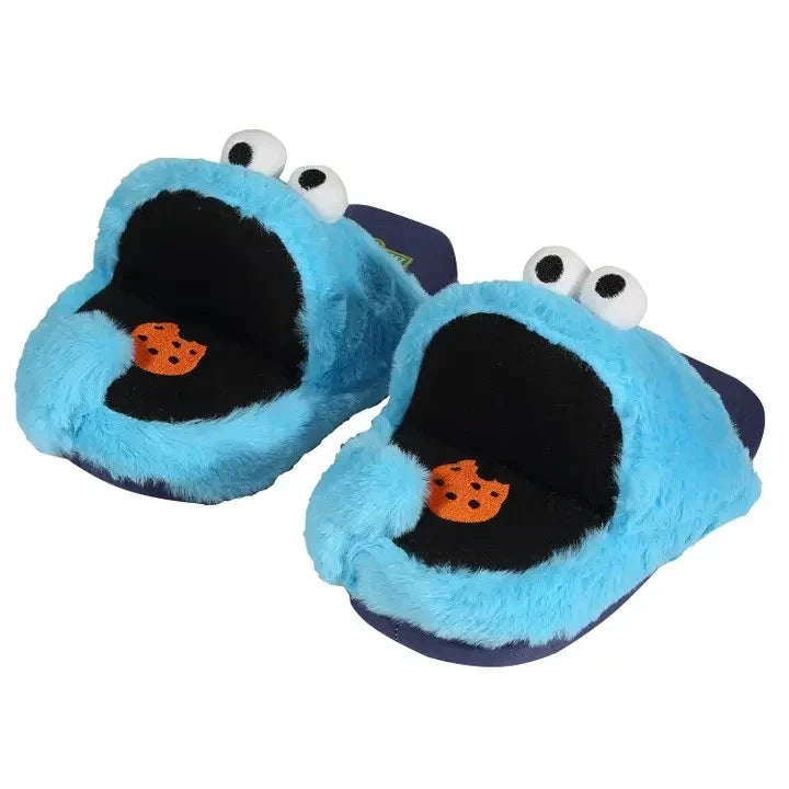 Sesame Street Cookie Monster Unisex Blue Slippers S/M Size