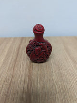 Antique Chinese Buddha Small Cinnabar Resin Snuff Bottle