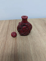 Antique Chinese Buddha Small Cinnabar Resin Snuff Bottle