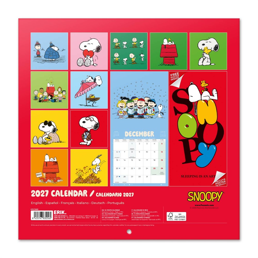 Peanuts Snoopy 2027 Calendar