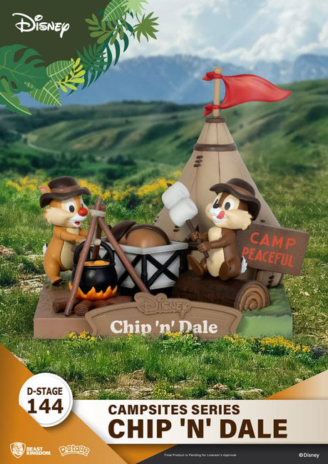 Disney Beast Kingdom D-Stage Campsite Series Diorama - Chip & Dale 10cm