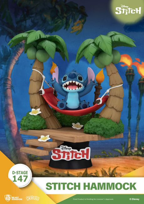 Lilo & Stitch D-Stage PVC Diorama: Stitch Hammock 13 cm