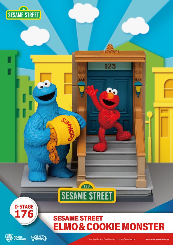 Sesame Street D-Stage Statue - Elmo & Cookie Monster by Beast Kingdom