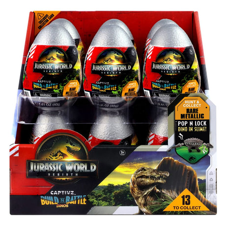 Jurassic World Rebirth Pop N Lock Battle Dinos Blind Box Display (12)