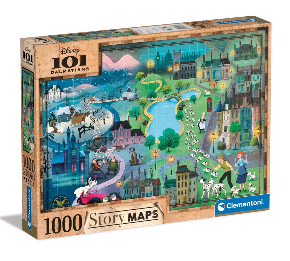 Disney's 101 Dalmations Story Maps Jigsaw Puzzle - Clementoni, 1000 Pieces