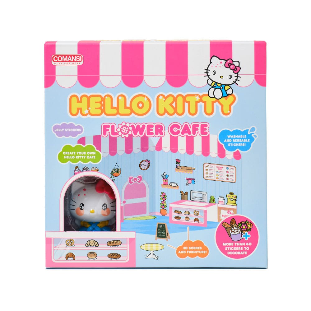 Hello Kitty Flower Café Sticker House w/Mini Figure