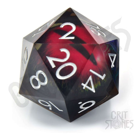 CritStones Liquid Core Dice D20 Crimson Watcher - 5cm