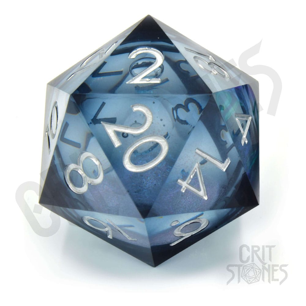 CritStones Liquid Core Ocean Orb Big D20 Dice, 5cm
