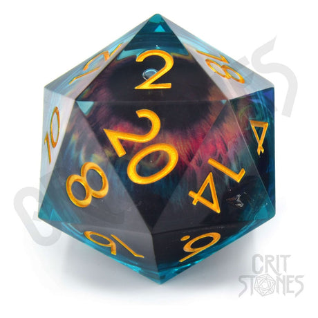 CritStones Liquid Core Big 50mm Eye of the Oracle D20 Dice