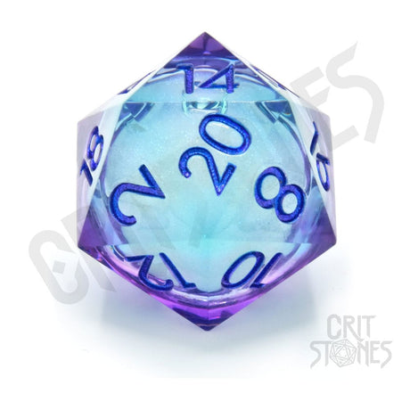 CritStones Liquid Core Dice D20 - Moonlight Mystery 3cm