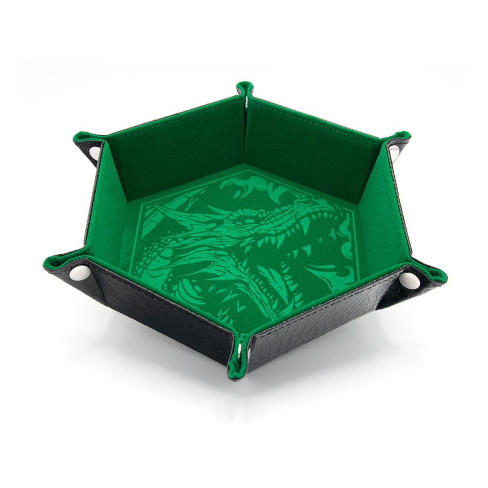 CritStones Folding Dice Tray - Dragon Skin Edition Green