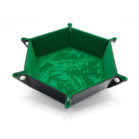 CritStones Folding Dice Tray - Dragon Skin Edition Green