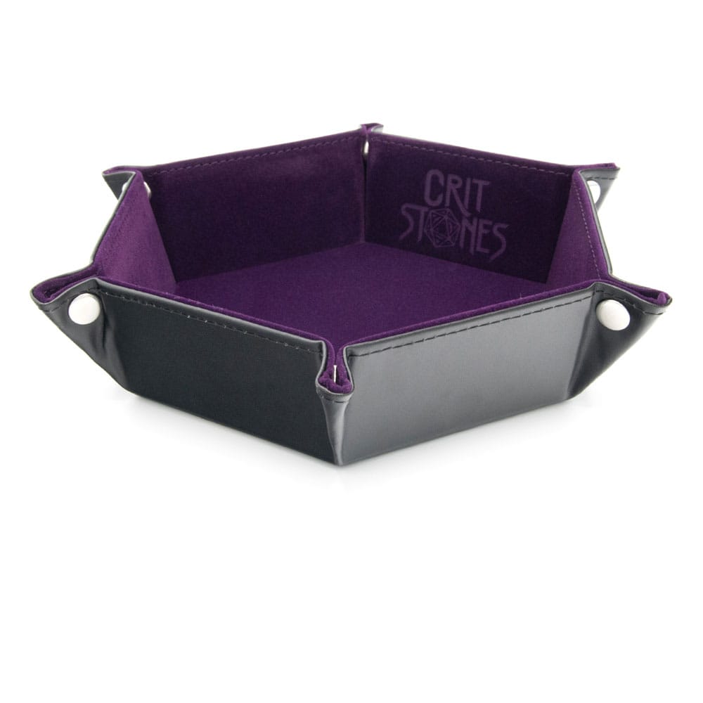 CritStones Foldable Dice Tray - Hexagonal Velvet Purple