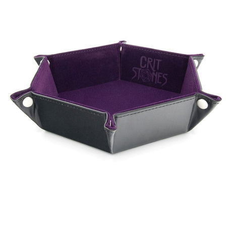 CritStones Foldable Dice Tray - Hexagonal Velvet Purple
