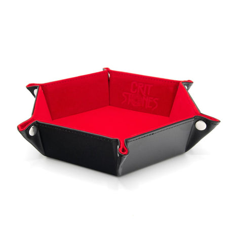 CritStones Hex Red Folding Dice Tray