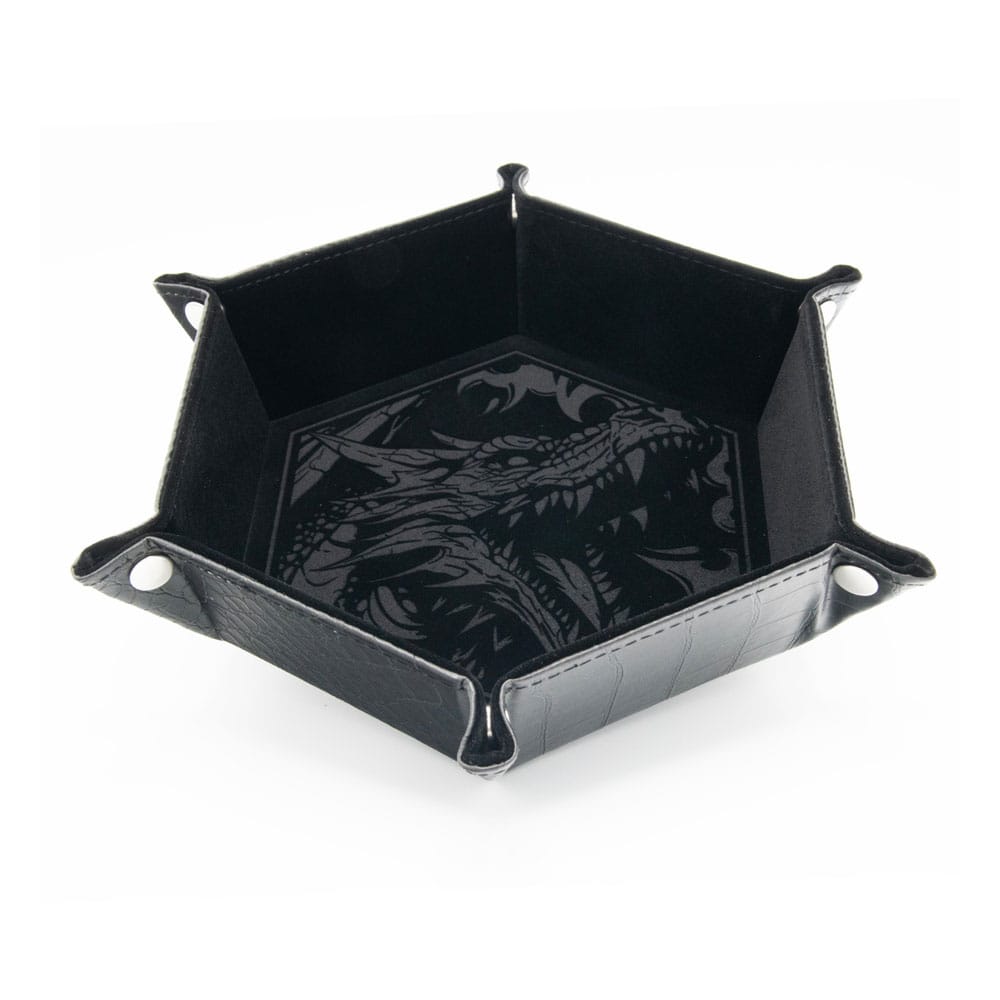 CritStones Dragon Skin Folding Dice Tray - Black Edition