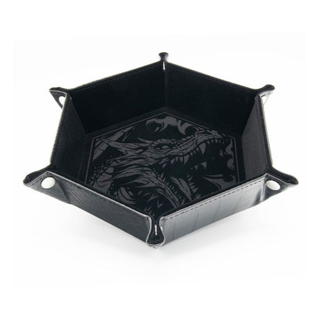 CritStones Dragon Skin Folding Dice Tray - Black Edition