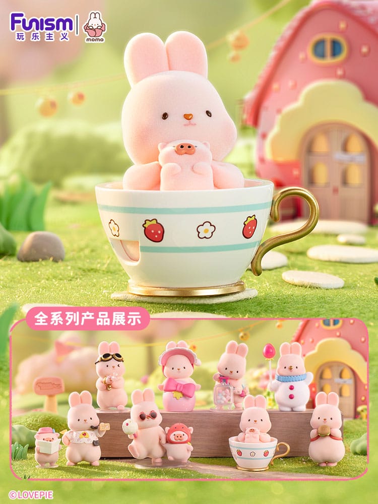 Momo Bunny Strawberry Town Series Mini Figures 9cm - Set of 8