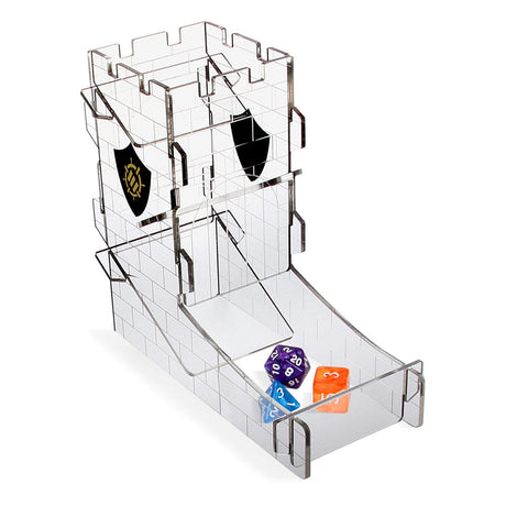 Enhance Tabletop Dice Tower with Dice Tray - Clear Acrylic